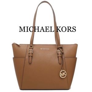 MICHAEL KORS Charlotte Large Leather Top-Zip Tote